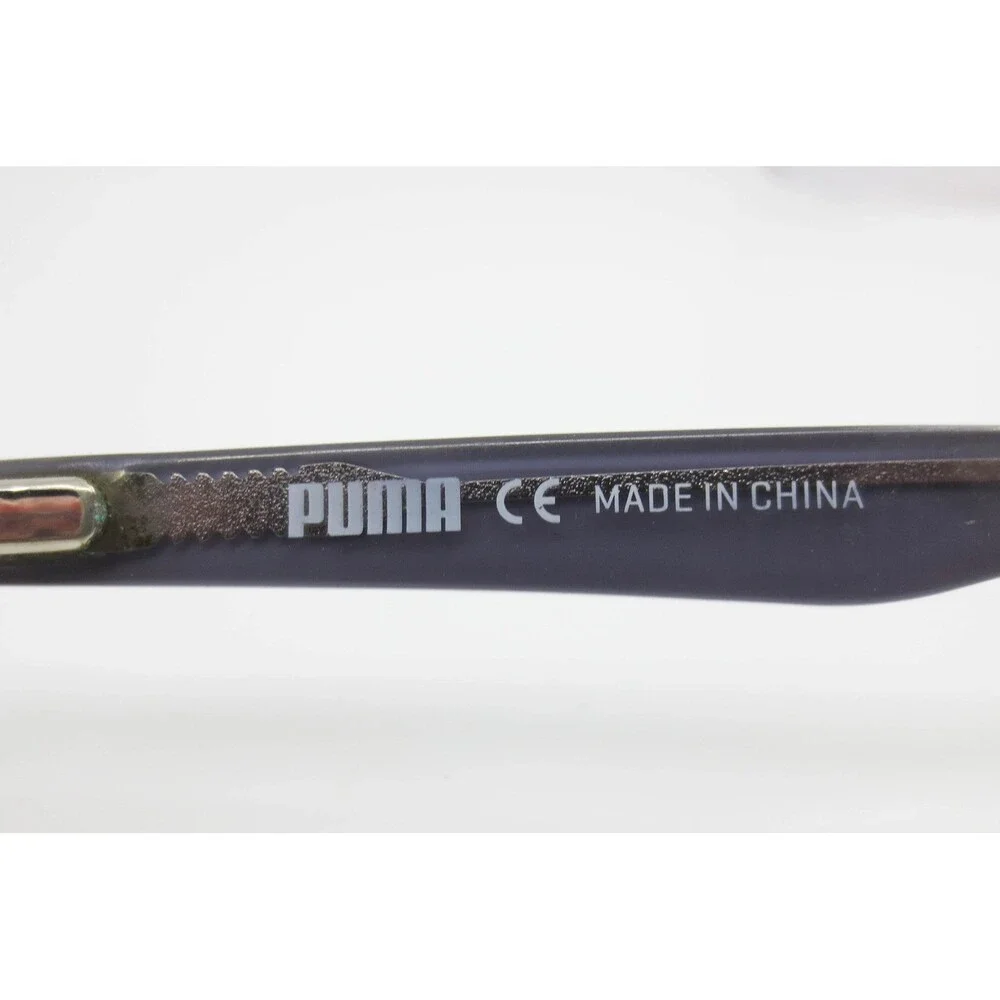 Puma PU0108OCOS 001 Black Grey Rectangular Eyeglasses Frames 55-18-140 Mens